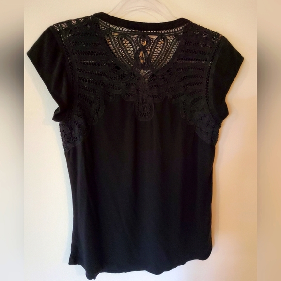 Beautiful Black Top with Lace collar Daniel Rainn - Picture 3 of 7